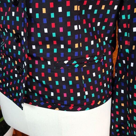 80’s VINTAGE Confetti I. Magnin Silk Jacket S M - Picture 8 of 12